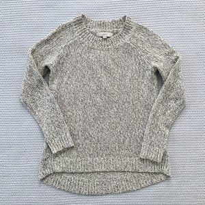 LOFT Oatmeal Hi-Lo Crew Neck Pullover Sweater